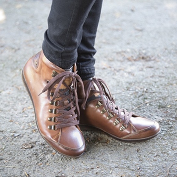 Pikolinos‎ Tan/Brown Calfskin Leather Lace Up Booties. Size 37 - Picture 1 of 14